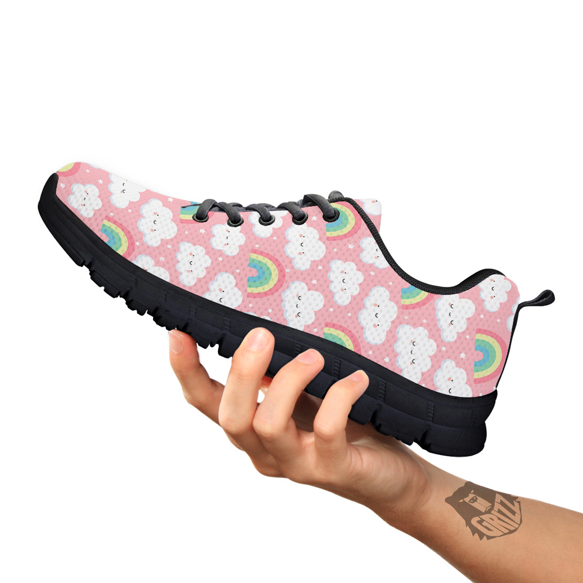 Cloud Cute Print Pattern Black Sneaker-grizzshop