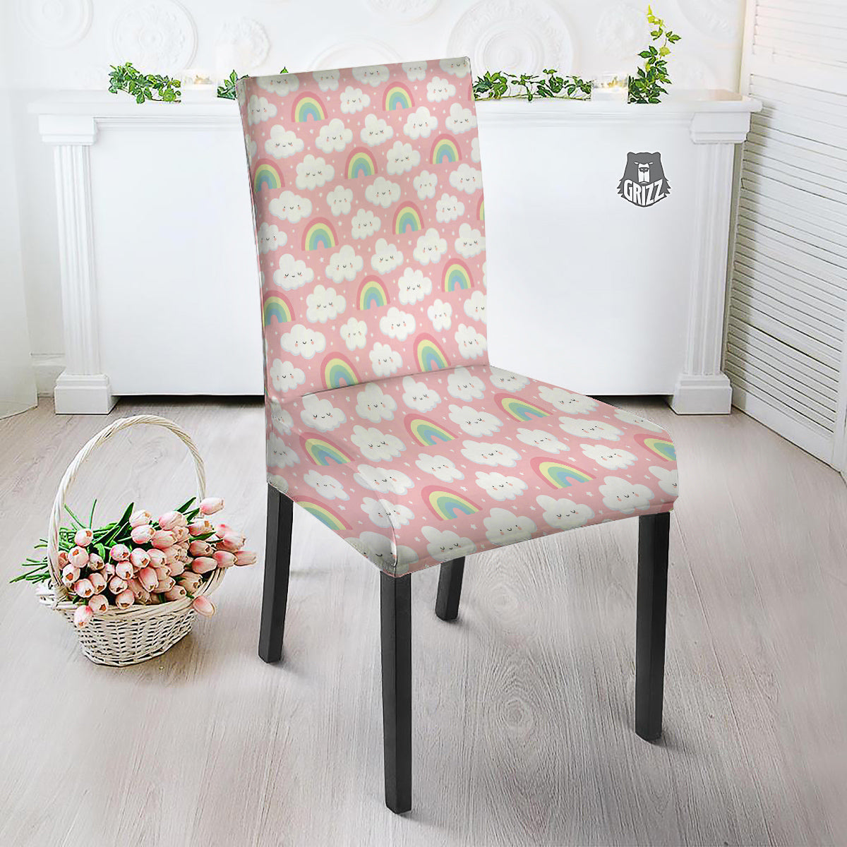 Cloud Cute Print Pattern Dining Chair Slipcover-grizzshop
