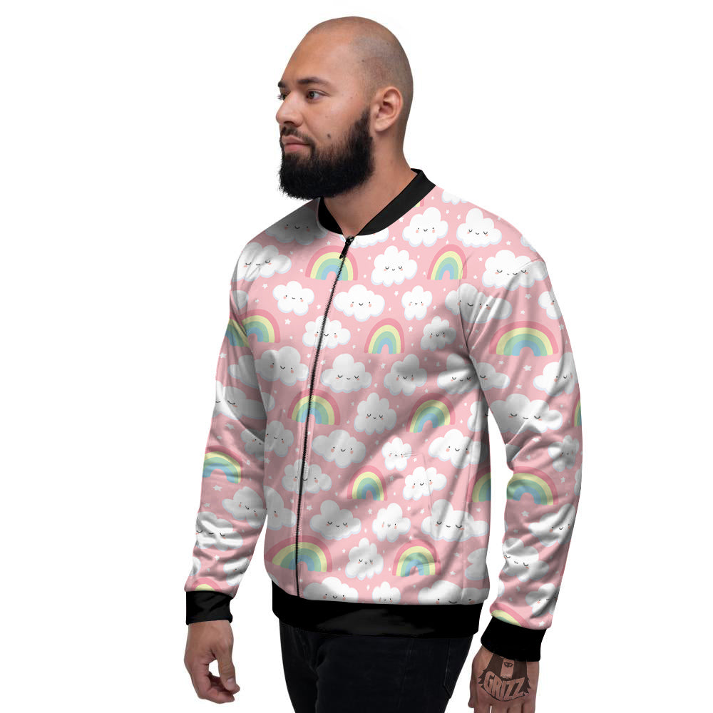 Cloud Cute Print Pattern Men's Bomber Jacket-grizzshop