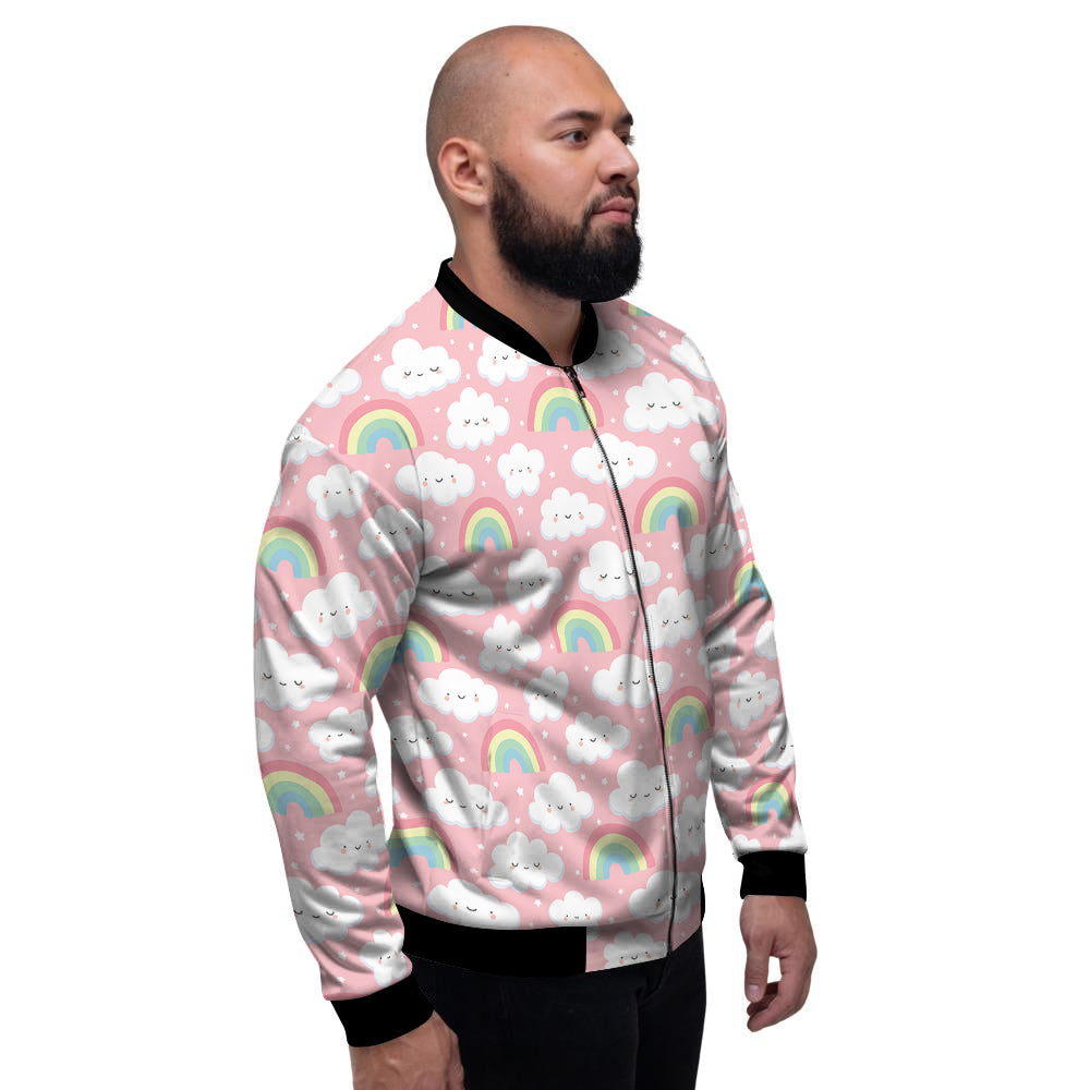 Cloud Cute Print Pattern Men's Bomber Jacket-grizzshop
