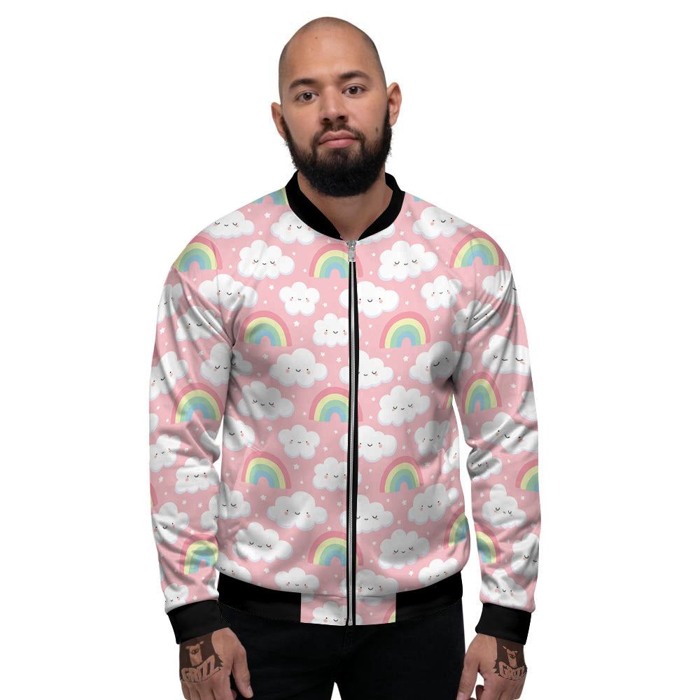 Cloud Cute Print Pattern Men's Bomber Jacket-grizzshop
