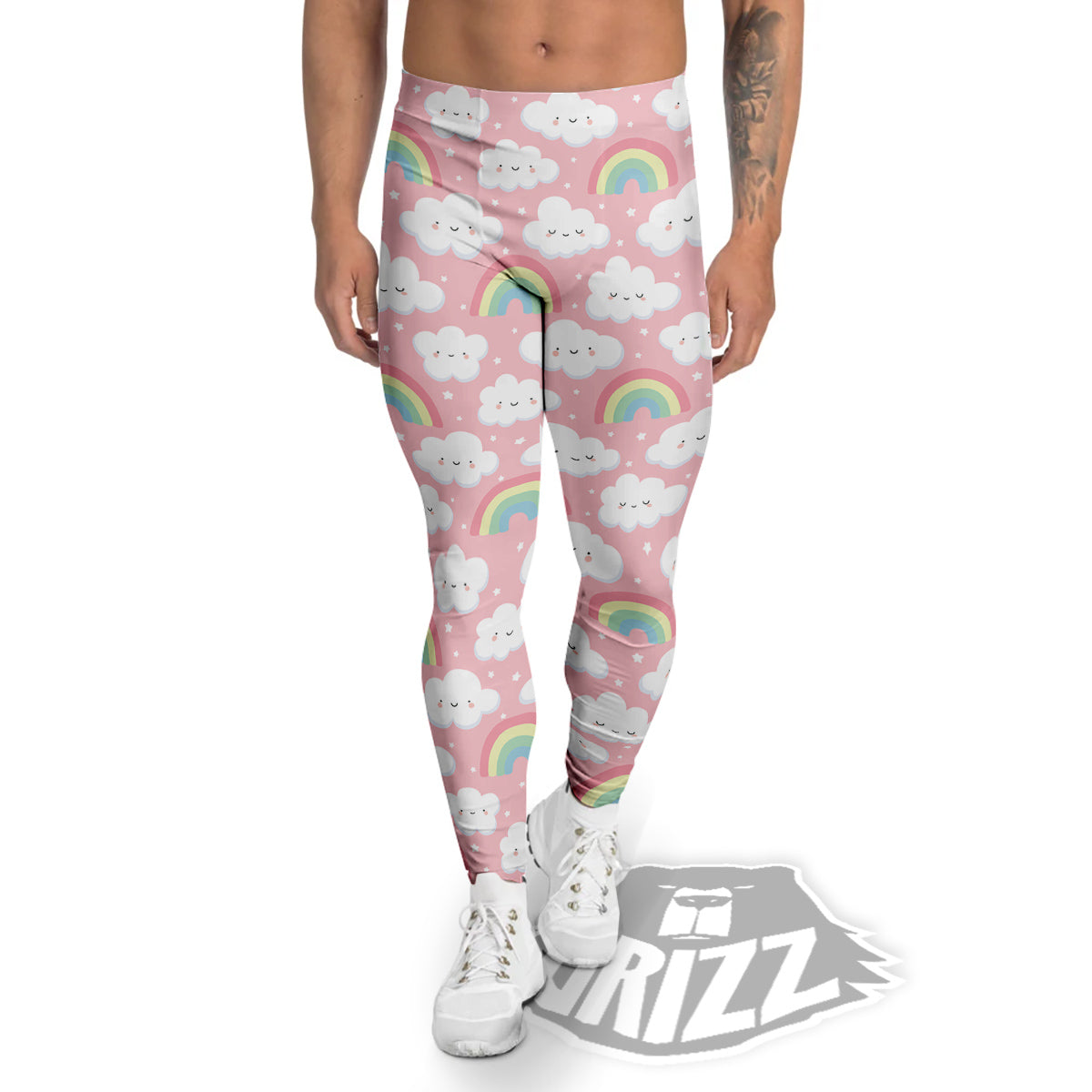 Cloud Cute Print Pattern Men's Leggings-grizzshop