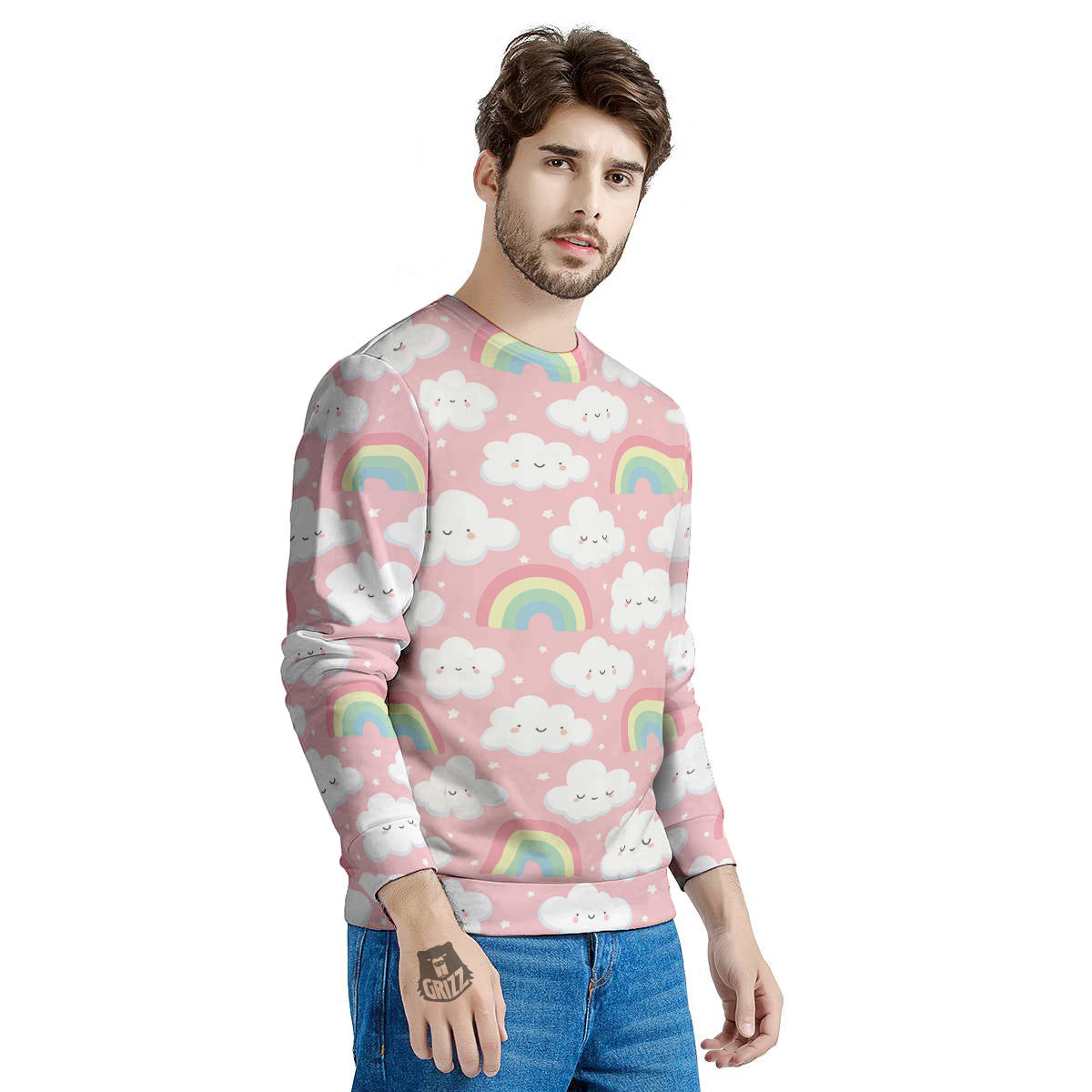 Cloud Cute Print Pattern Men's Sweatshirt-grizzshop