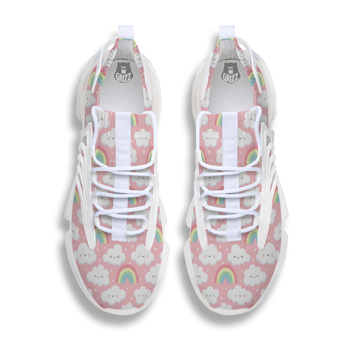 Cloud Cute Print Pattern White Gym Shoes-grizzshop