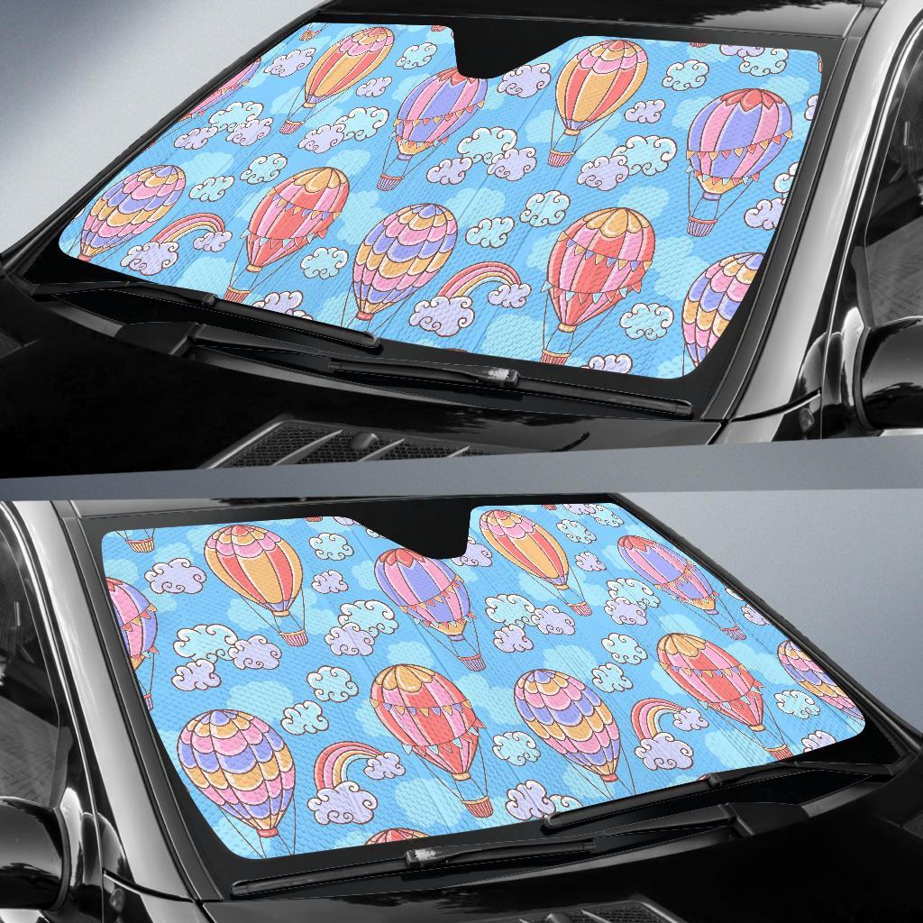 Cloud Hot Air Balloon Pattern Print Car Sun Shade-grizzshop