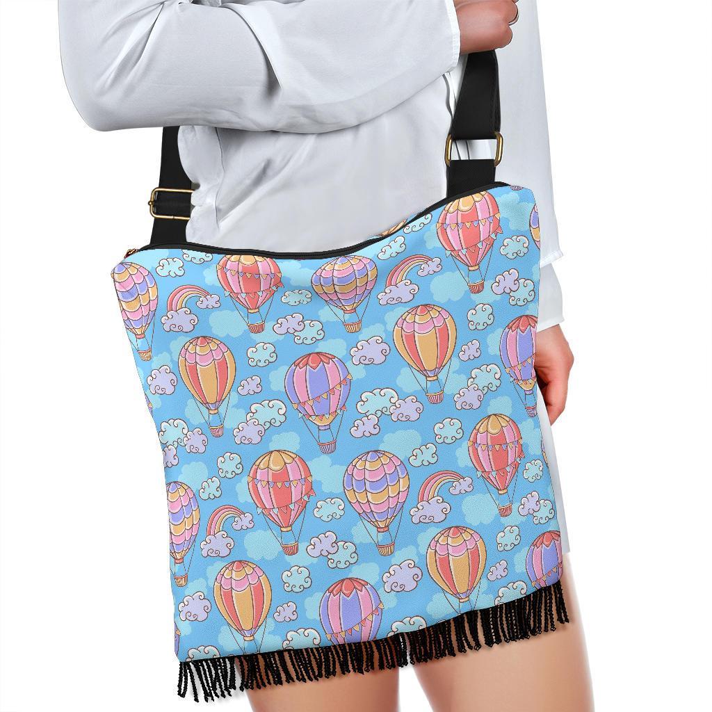 Cloud Hot Air Balloon Pattern Print Crossbody Bags-grizzshop