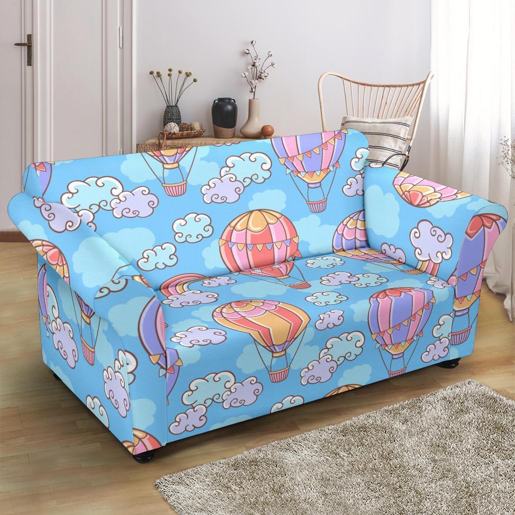 Cloud Hot Air Balloon Pattern Print Loveseat Cover-grizzshop