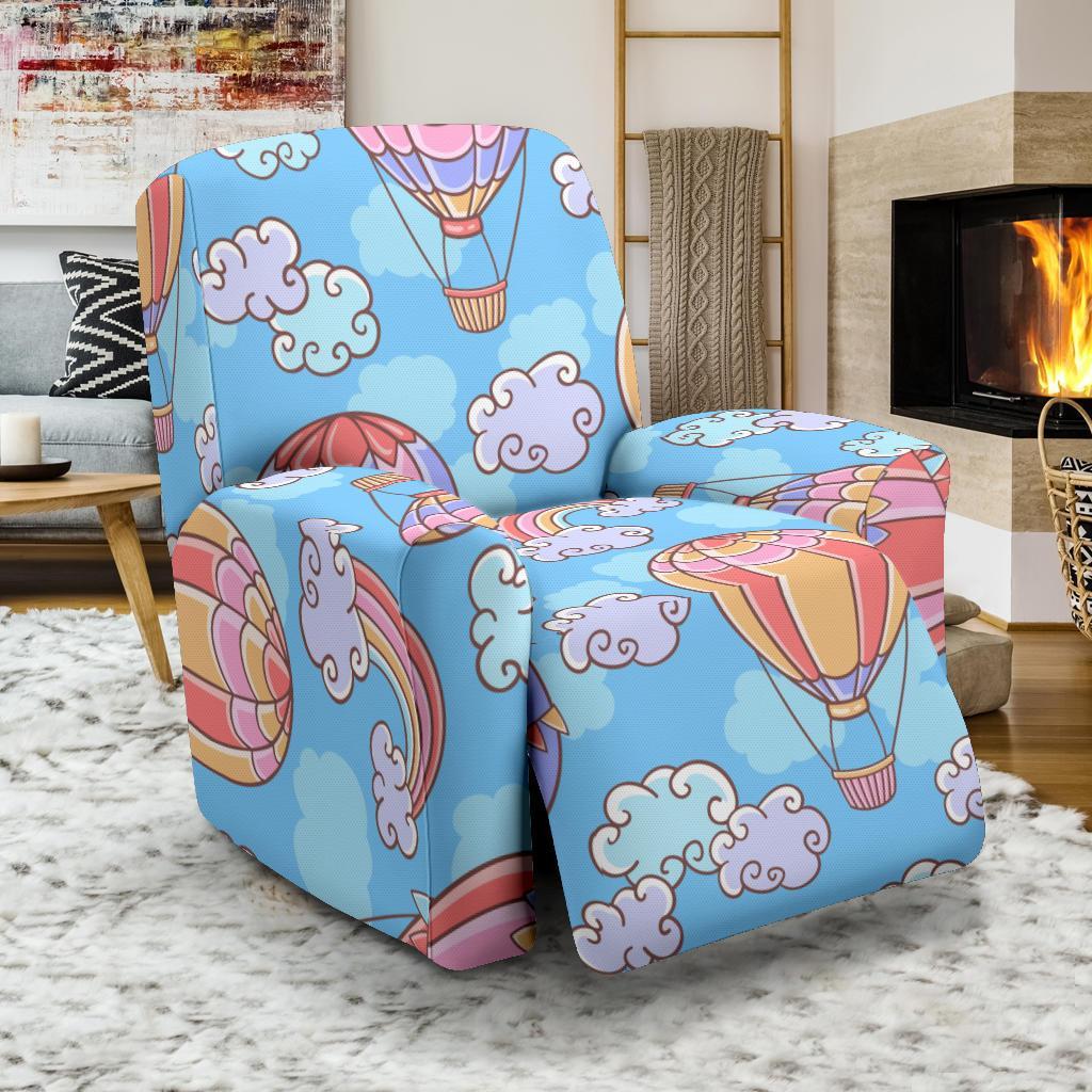 Cloud Hot Air Balloon Pattern Print Recliner Cover-grizzshop