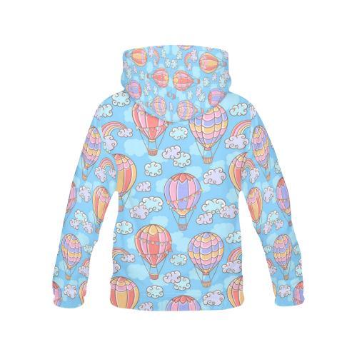 Cloud Hot Air Balloon Pattern Print Women Pullover Hoodie-grizzshop