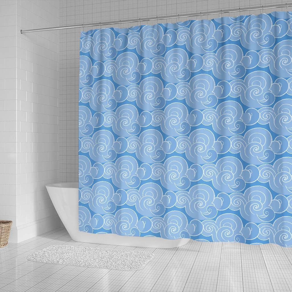 Cloud Pattern Print Bathroom Shower Curtain-grizzshop