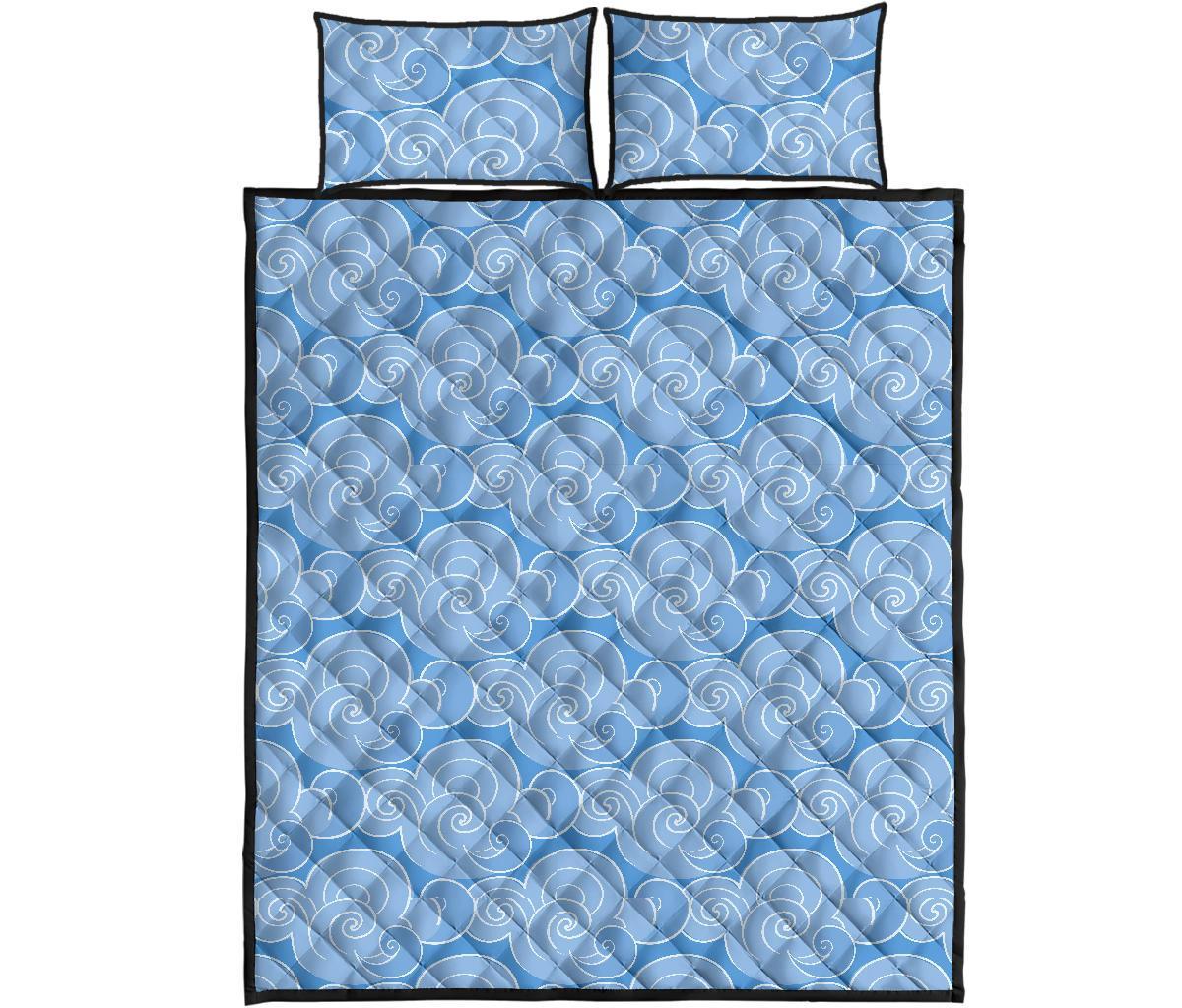Cloud Pattern Print Bed Set Quilt-grizzshop