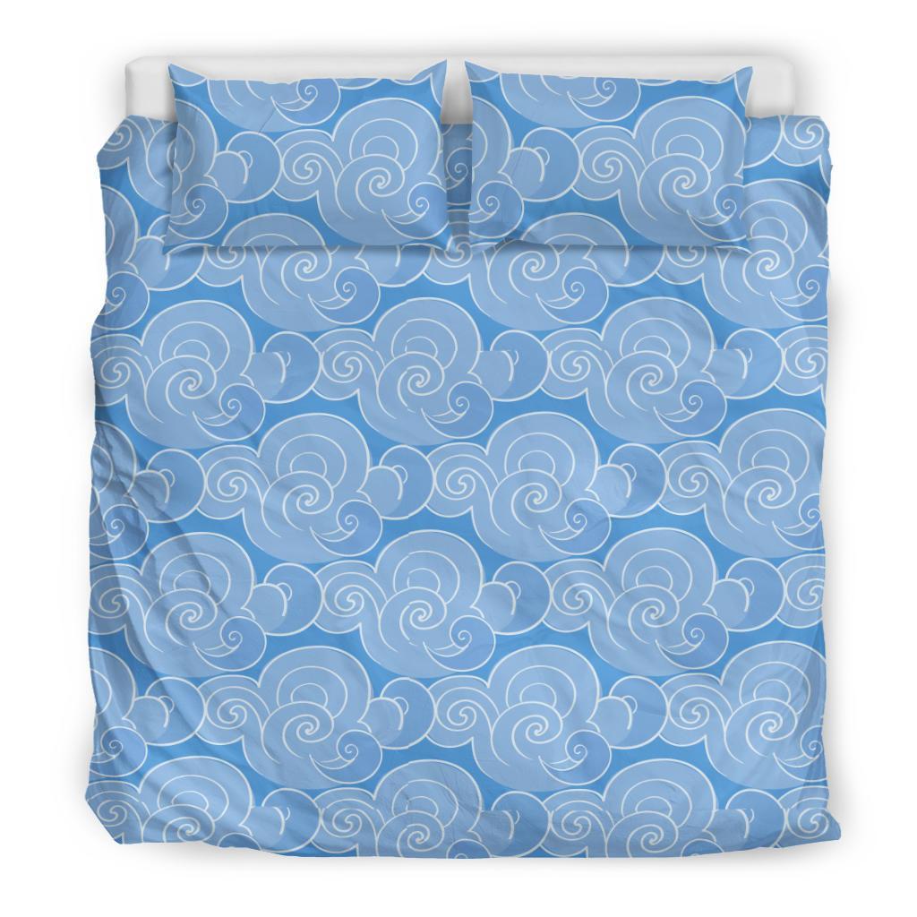 Cloud Pattern Print Duvet Cover Bedding Set-grizzshop