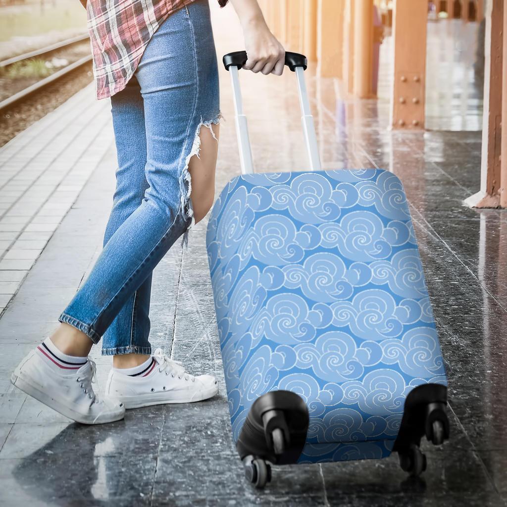 Cloud Pattern Print Luggage Cover Protector-grizzshop