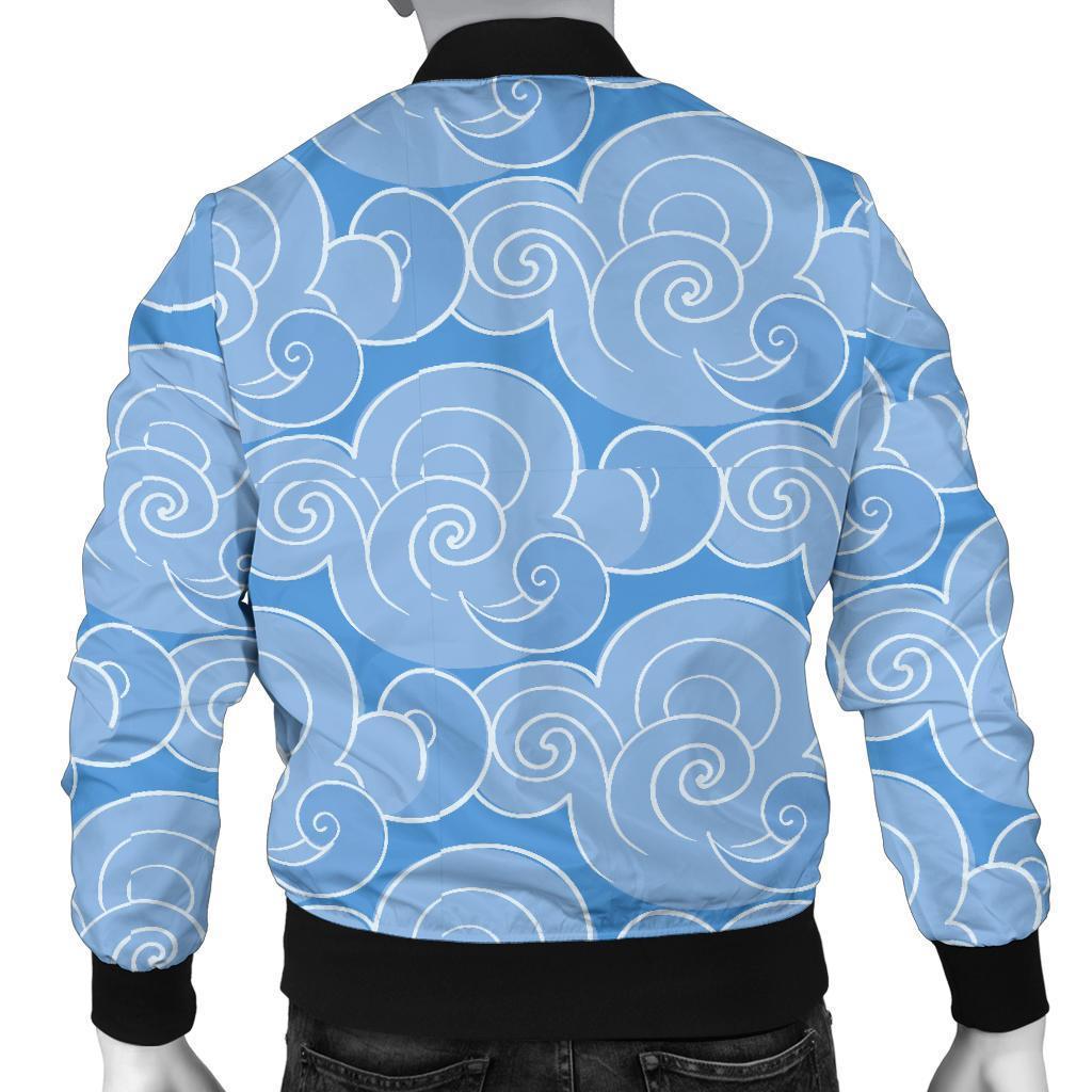 Cloud Pattern Print Men's Bomber Jacket-grizzshop