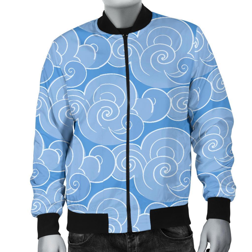 Cloud Pattern Print Men's Bomber Jacket-grizzshop