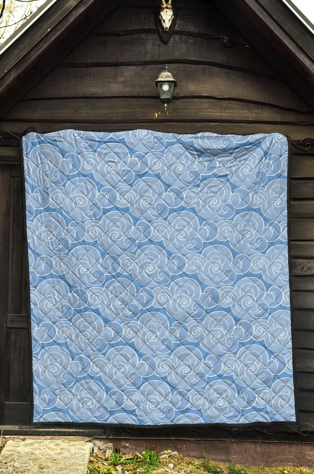 Cloud Pattern Print Quilt-grizzshop