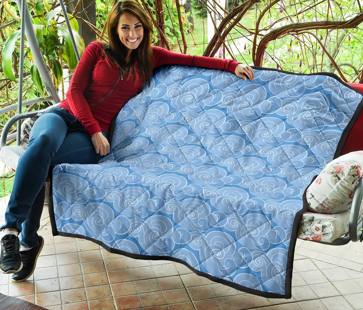 Cloud Pattern Print Quilt-grizzshop