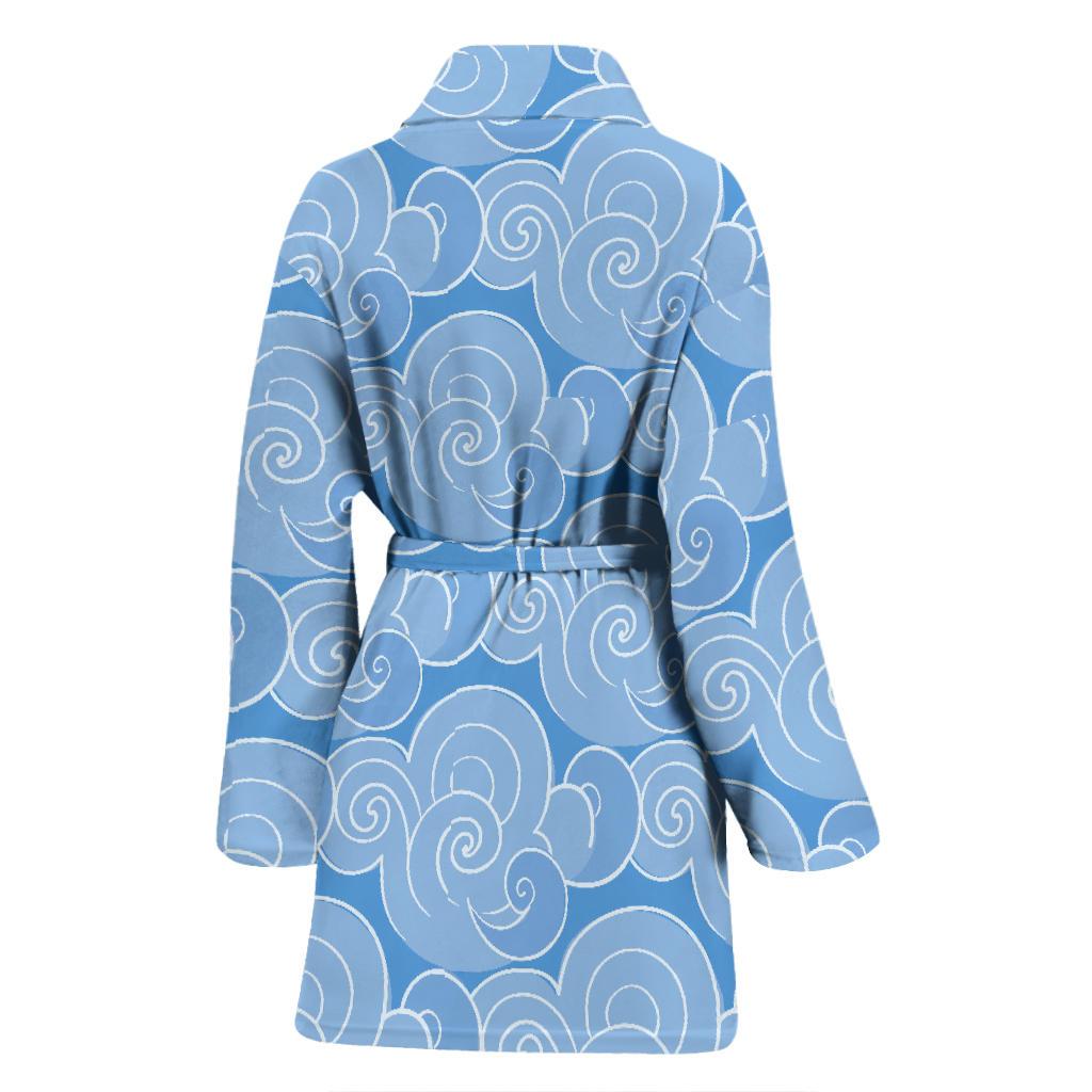 Cloud Pattern Print Women Long Robe-grizzshop