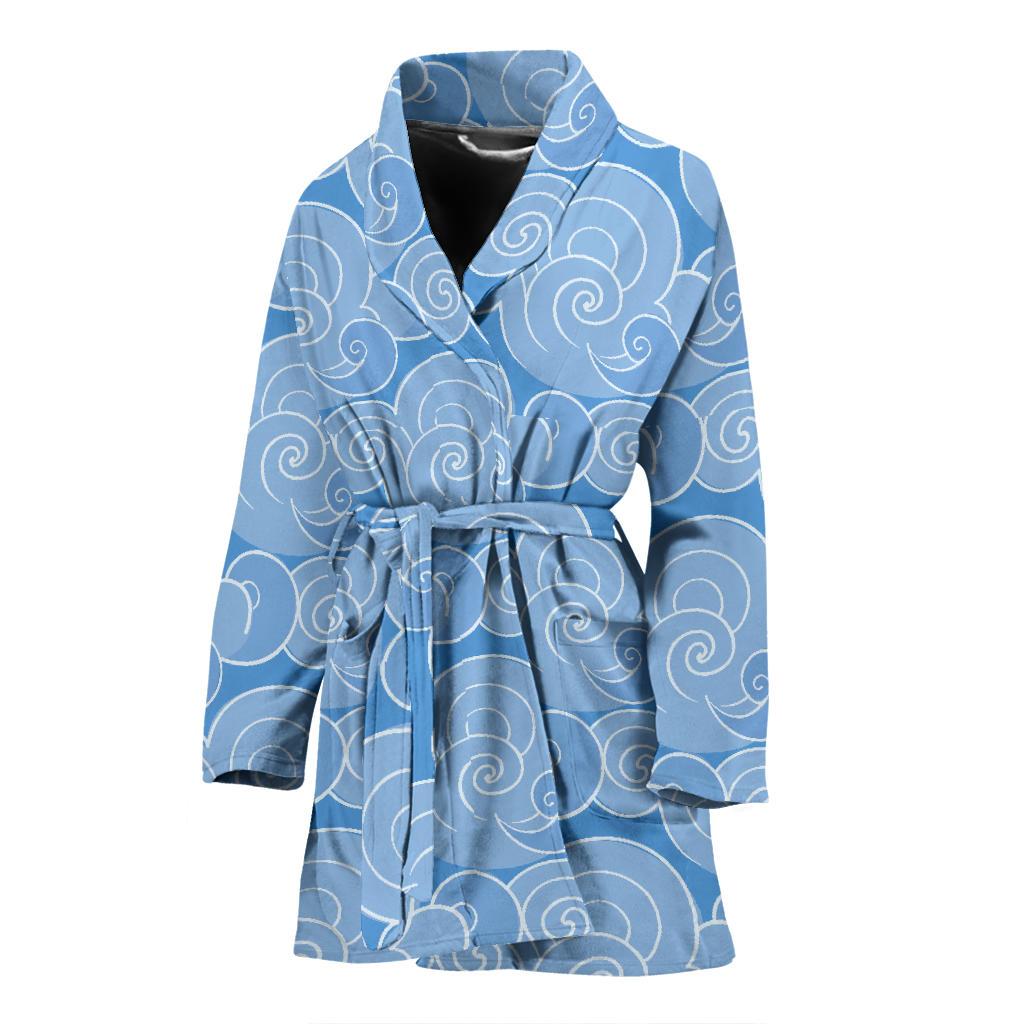 Cloud Pattern Print Women Long Robe-grizzshop