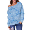 Cloud Pattern Print Women Off Shoulder Sweatshirt-grizzshop