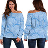 Cloud Pattern Print Women Off Shoulder Sweatshirt-grizzshop