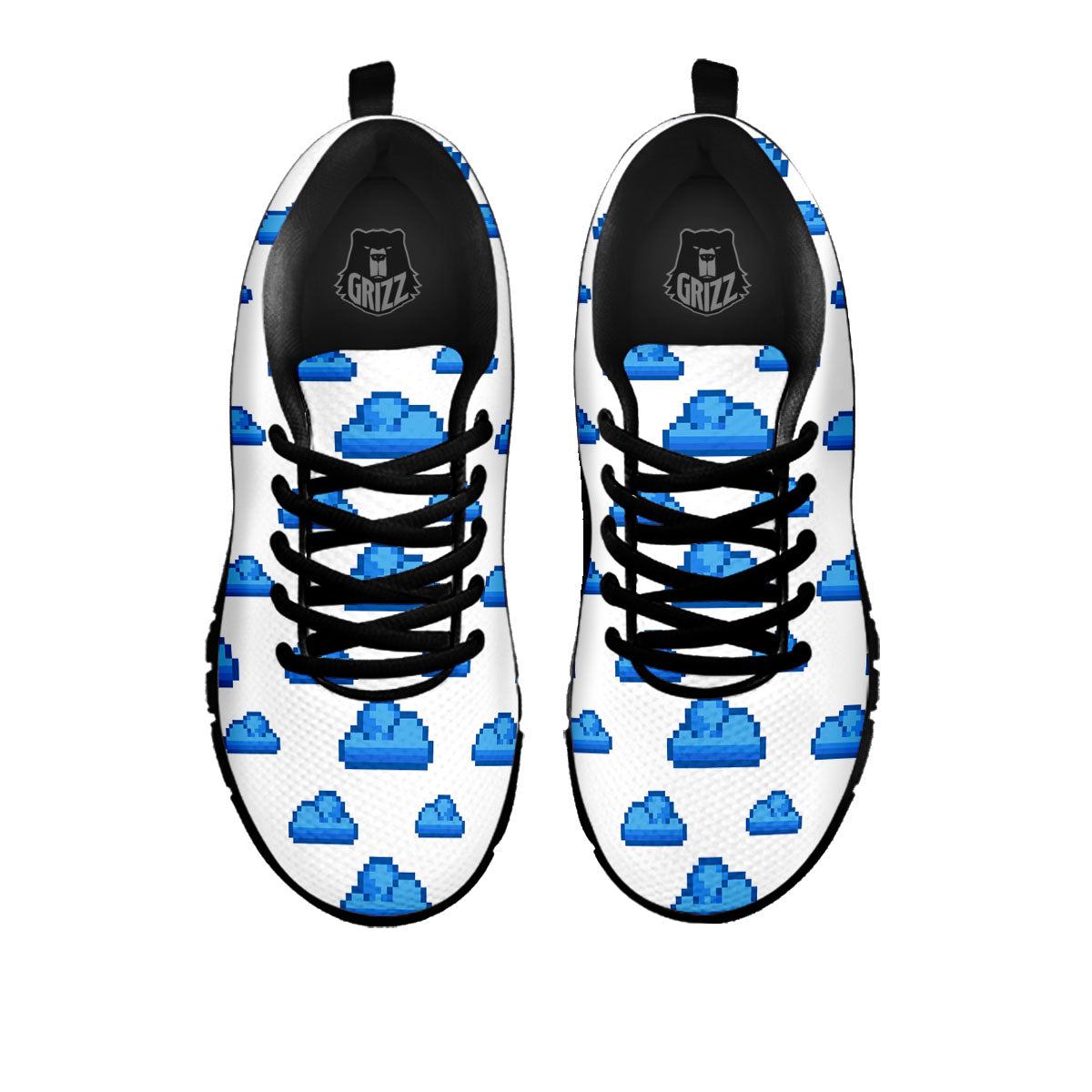 Cloud Pixel Print Pattern Black Sneaker-grizzshop