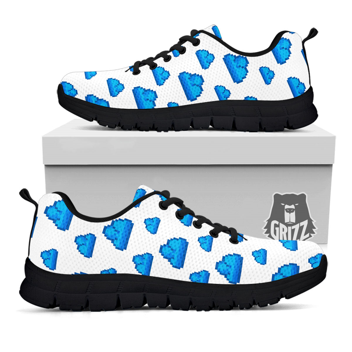 Cloud Pixel Print Pattern Black Sneaker-grizzshop