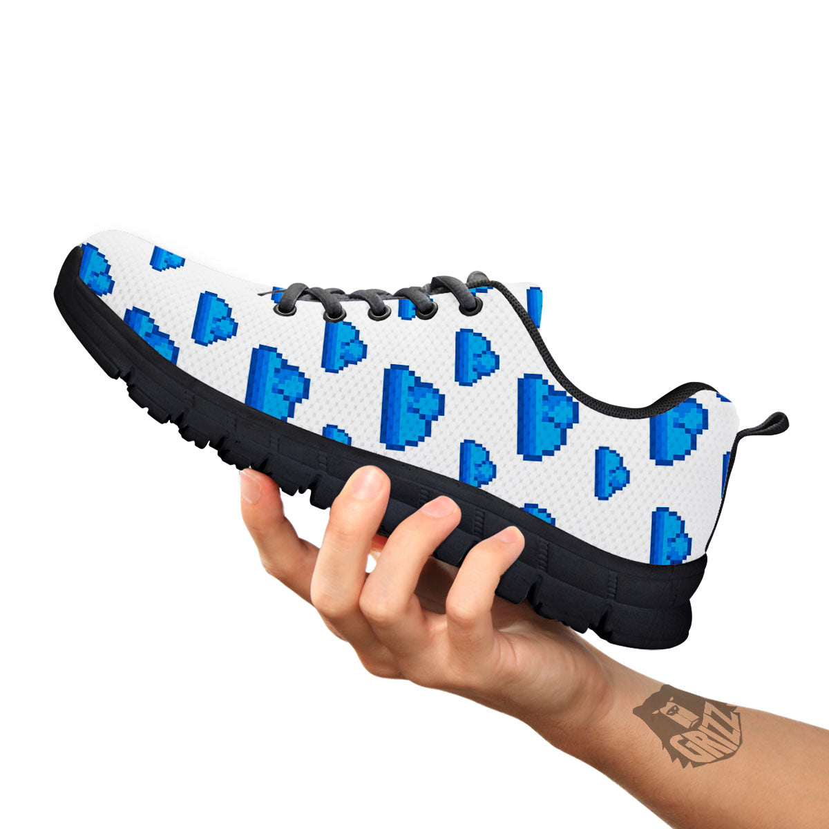 Cloud Pixel Print Pattern Black Sneaker-grizzshop