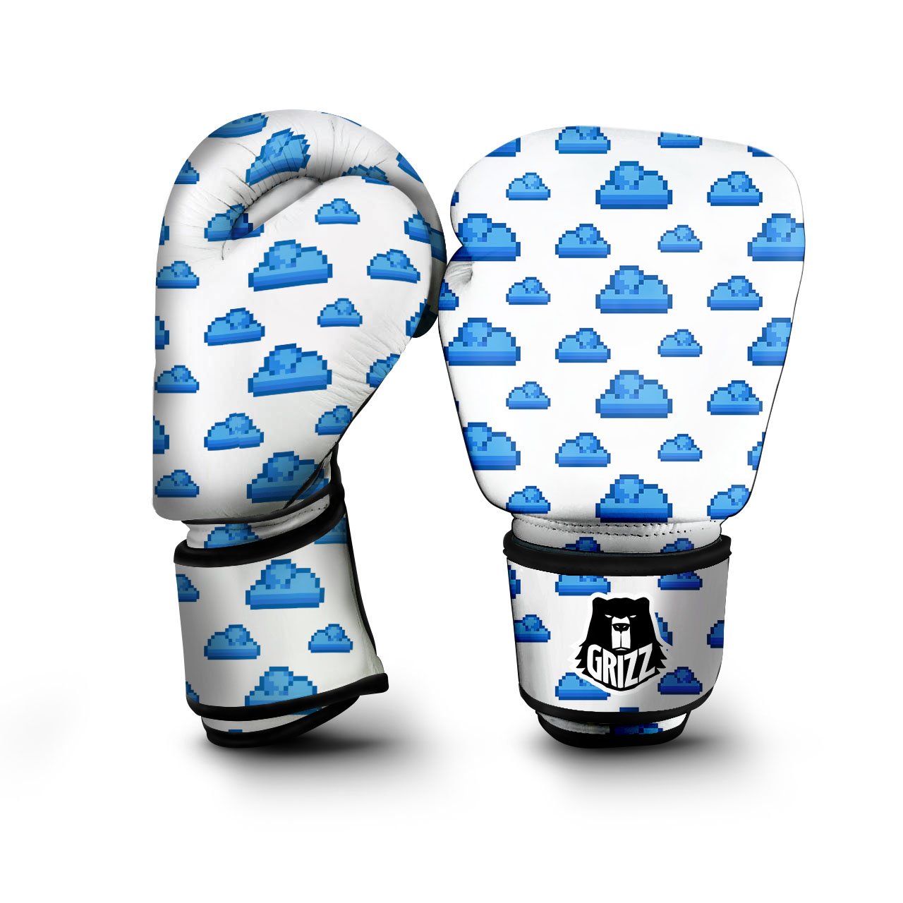 Cloud Pixel Print Pattern Boxing Gloves-grizzshop