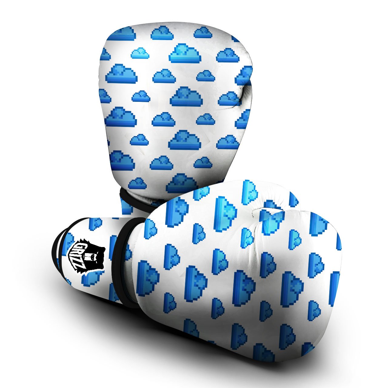 Cloud Pixel Print Pattern Boxing Gloves-grizzshop