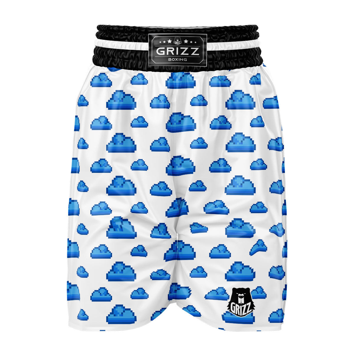 Cloud Pixel Print Pattern Boxing Shorts-grizzshop