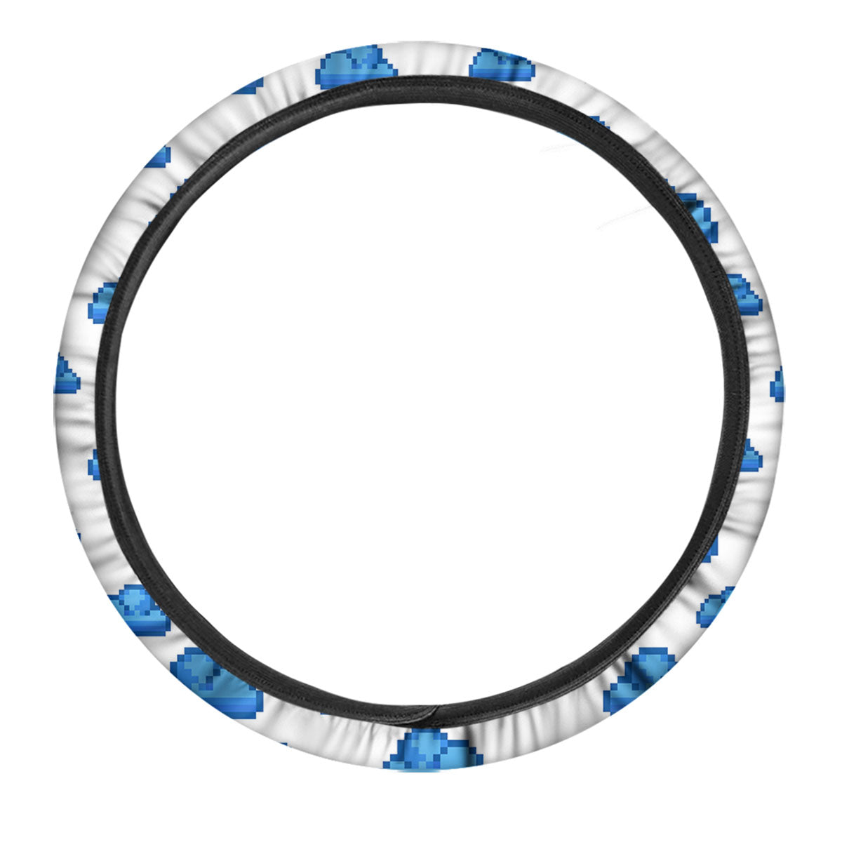 Cloud Pixel Print Pattern Car Steering Wheel Cover-grizzshop