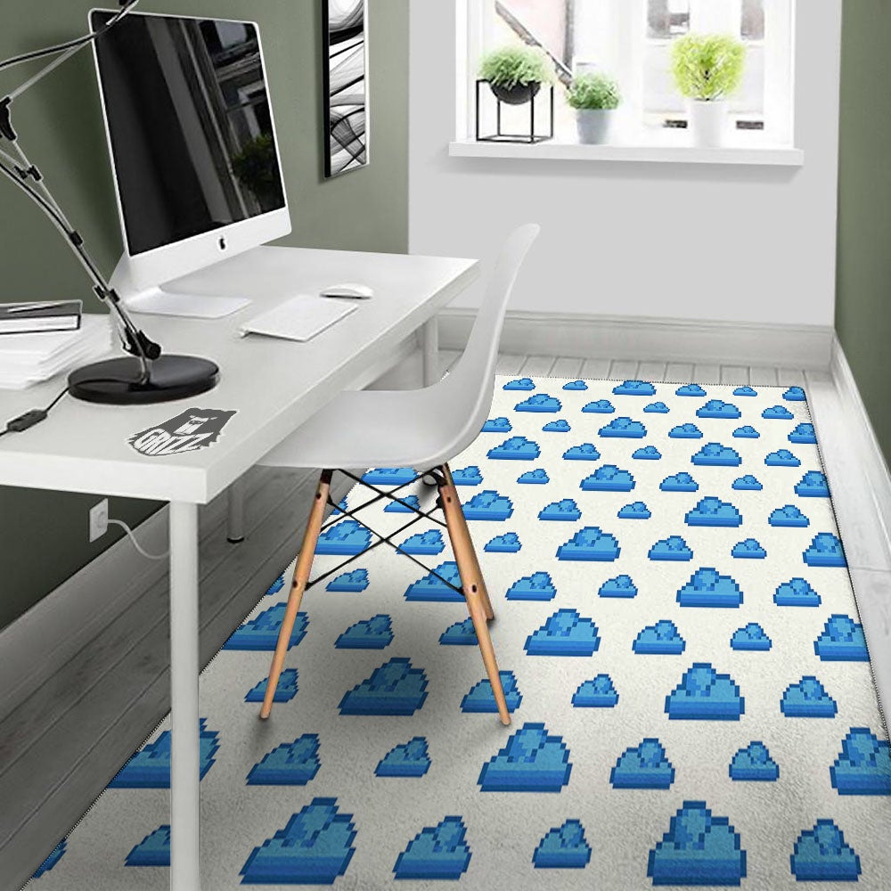 Cloud Pixel Print Pattern Floor Mat-grizzshop