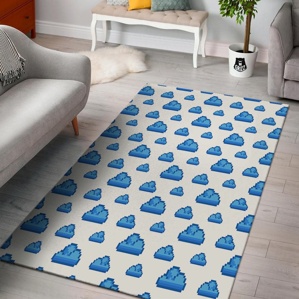 Cloud Pixel Print Pattern Floor Mat-grizzshop