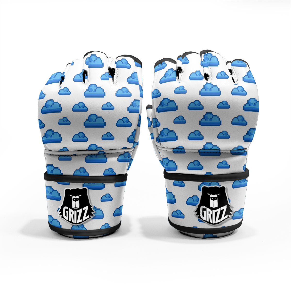 Cloud Pixel Print Pattern MMA Gloves-grizzshop