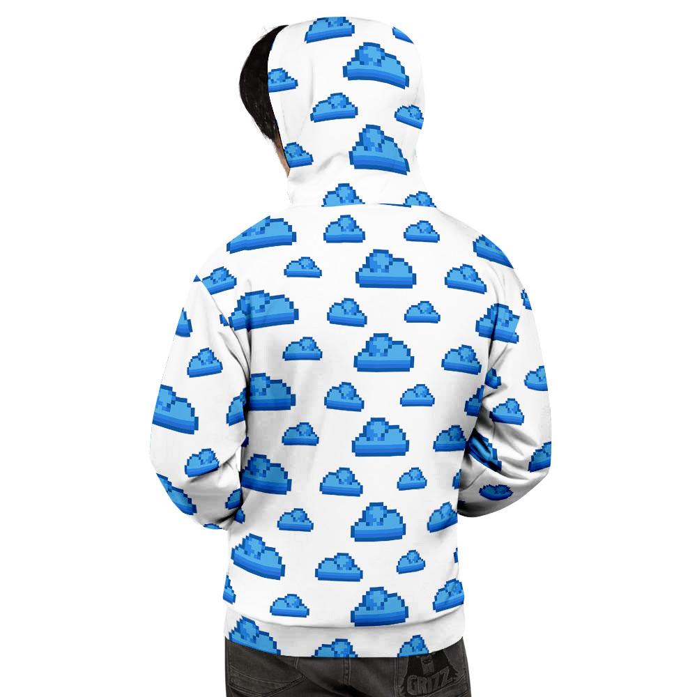 Cloud Pixel Print Pattern Men's Hoodie-grizzshop
