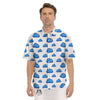 Cloud Pixel Print Pattern Men's Short Sleeve Shirts-grizzshop