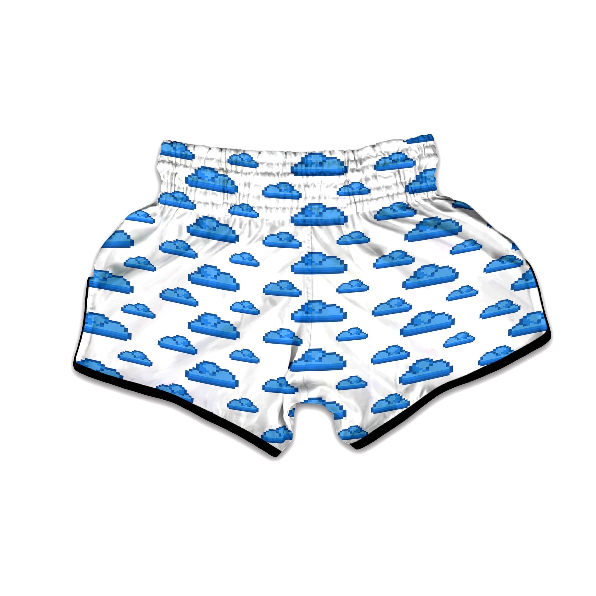 Cloud Pixel Print Pattern Muay Thai Boxing Shorts-grizzshop