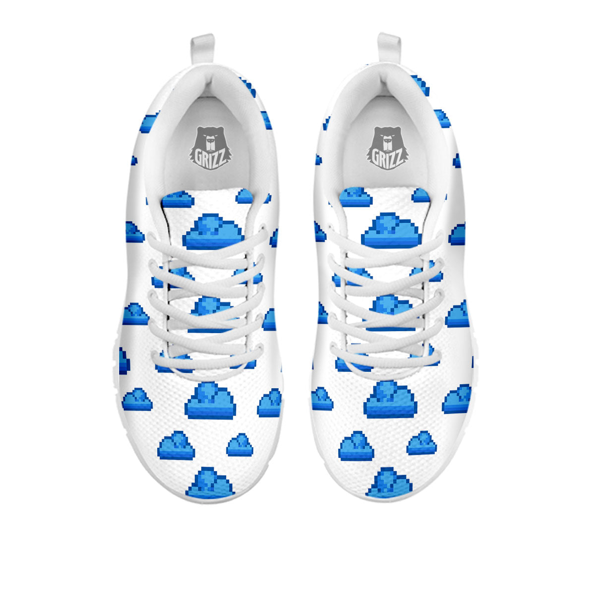 Cloud Pixel Print Pattern White Sneaker-grizzshop