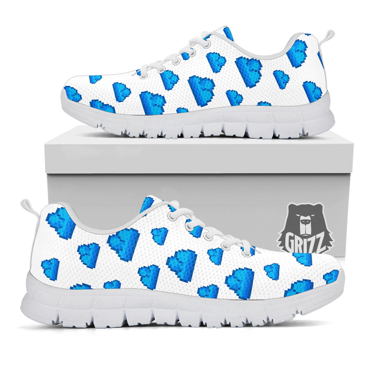 Cloud Pixel Print Pattern White Sneaker-grizzshop