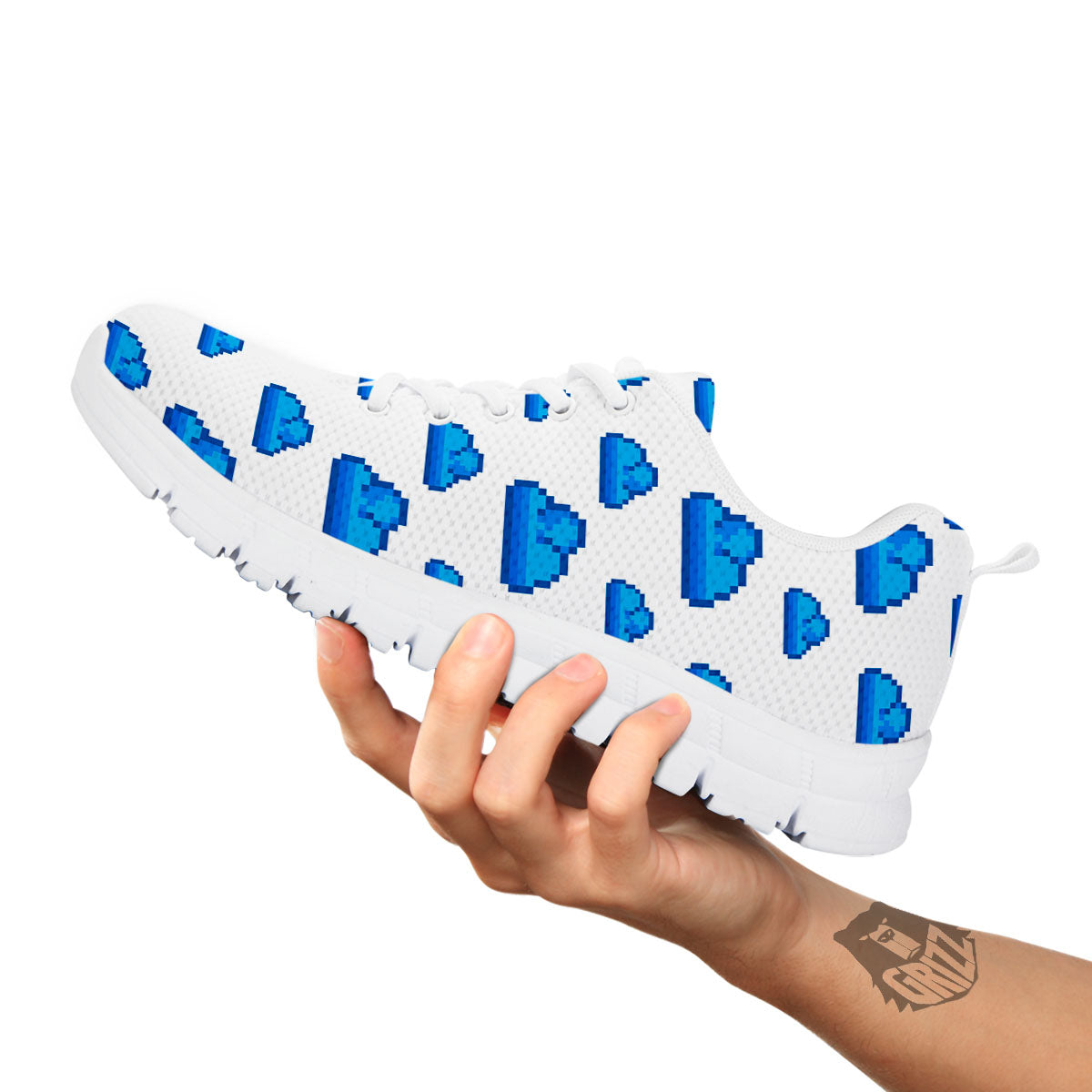 Cloud Pixel Print Pattern White Sneaker-grizzshop
