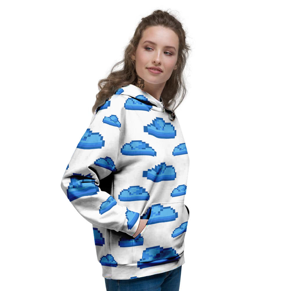 Cloud Pixel Print Pattern Women's Hoodie-grizzshop