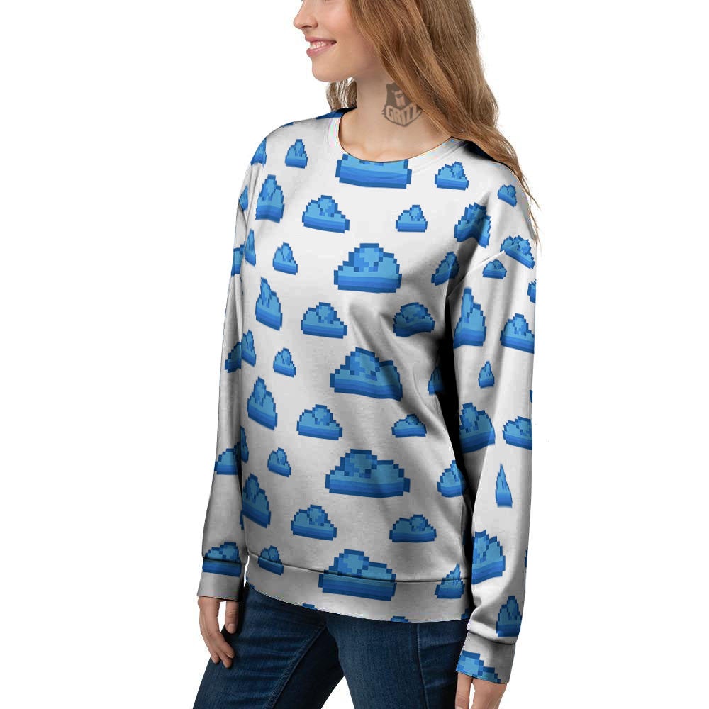 Cloud Pixel Print Pattern Women's Sweatshirt-grizzshop