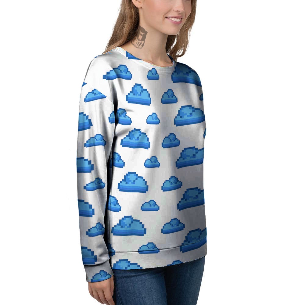 Cloud Pixel Print Pattern Women's Sweatshirt-grizzshop