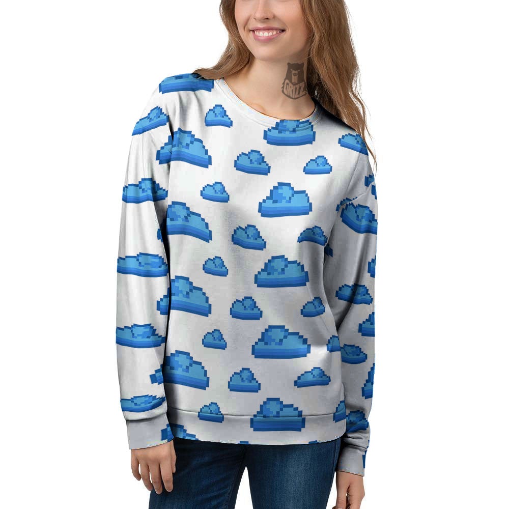 Cloud Pixel Print Pattern Women's Sweatshirt-grizzshop