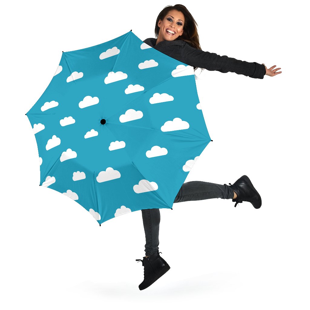 Cloud Print Pattern Automatic Foldable Umbrella-grizzshop