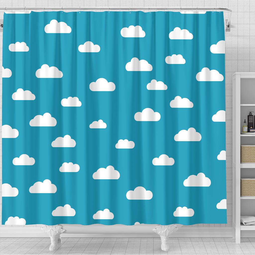 Cloud Print Pattern Bathroom Shower Curtain-grizzshop