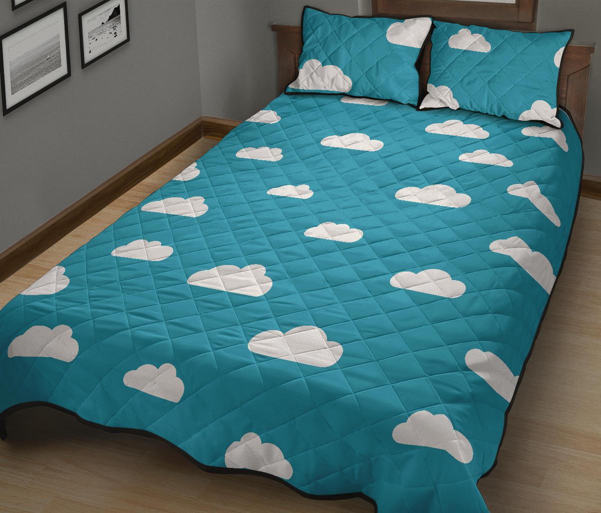 Cloud Print Pattern Bed Set Quilt-grizzshop