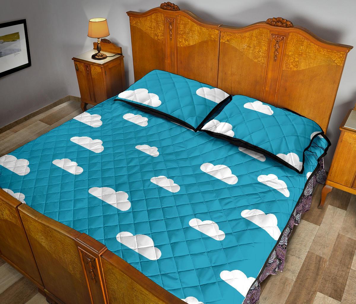 Cloud Print Pattern Bed Set Quilt-grizzshop