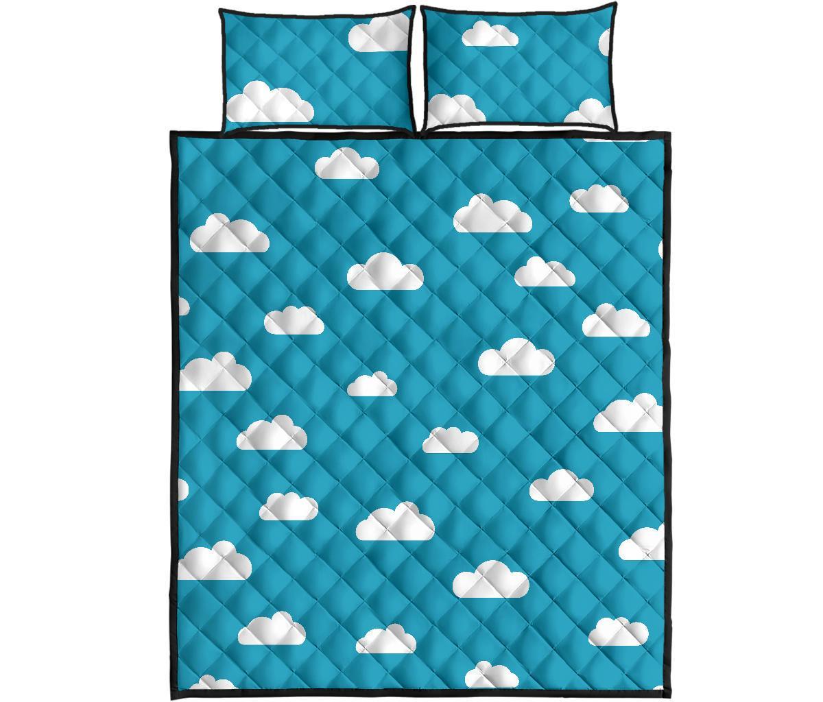 Cloud Print Pattern Bed Set Quilt-grizzshop